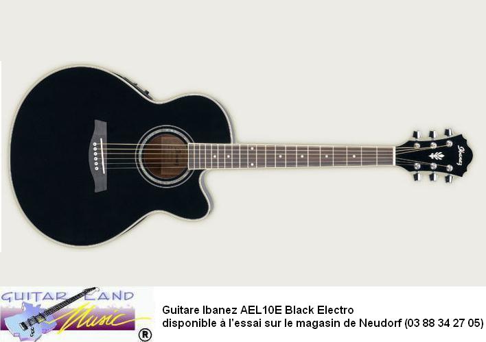 Guitare Ibanez AEL10E Noir Electro